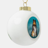 Boule En Céramique Sheltie Shetland Sheepdog Art Portrait (Gauche)