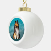 Boule En Céramique Sheltie Shetland Sheepdog Art Portrait (Droite)