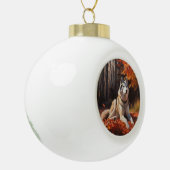 Boule En Céramique Sibérie Husky en automne Feuilles automne Inspire  (Gauche)