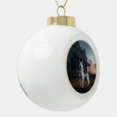 Boule En Céramique Sibérie Husky Halloween effraie (Gauche)