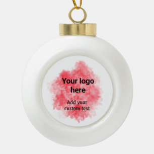 Boule En Céramique Simple aquarelle rouge ajoutez votre logo texte pe