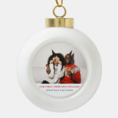 Boule En Céramique Simple Elegant First Christmas Engaged photo   (Devant)