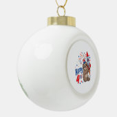 Boule En Céramique Sloth Happy 4th Rocket Fireworks USA (Gauche)