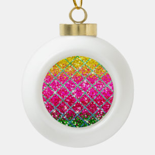 Boule En Céramique Snakeskin rose parties scintillant