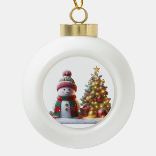 Boule En Céramique Snowflake Framed Ornament (Devant)