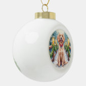 Boule En Céramique Snowy Bridge Boykin Spaniel Christmas Art (Gauche)