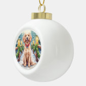 Boule En Céramique Snowy Bridge Boykin Spaniel Christmas Art (Droite)