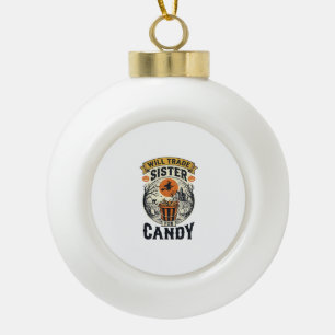 Boule En Céramique Sœur d'Halloween échangera contre des bonbons Vint