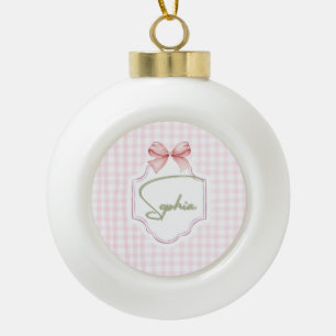 Boule En Céramique Sophia Baby Girl Nursery Bow&En vichy personnalisé