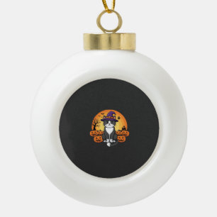 Boule En Céramique Sorcière d'Halloween Chat Citrouille Lune Concepti