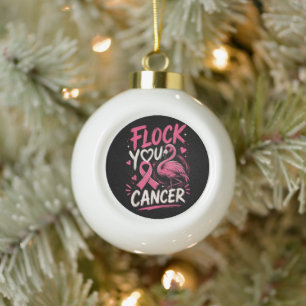 Boule En Céramique Soutien de guerrière du cancer du sein Flamant Ros