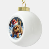 Boule En Céramique Spirited Cairn Terrier Dog Digging for Christmas T (Droite)