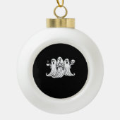 Boule En Céramique Spooky Coffee Sipping Pumpkin Holding (Devant)