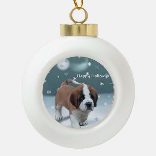 Boule En Céramique St Bernard Noël (Devant)