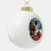 Boule En Céramique St. Bernard Winter Picnic Christmas Painting (Gauche)