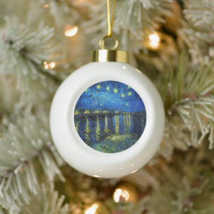 Boule En Céramique Starry Night Over the Rhone par Vincent Van Gogh