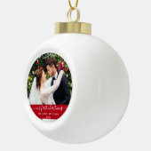 Boule En Céramique Stylisme Script Notre premier rouge de Noël (Droite)