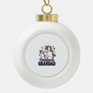 Boule En Céramique T-shirt avec gravure vintage de grand-père licorne