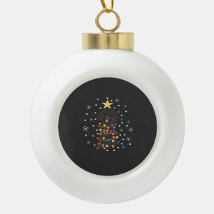 Boule En Céramique T-shirt classique arbre de Noël caniche jouet noir