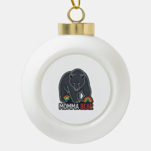 Boule En Céramique T-shirt Momma Bear Rainbow Gravure Vintage Design