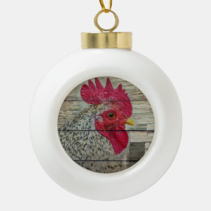 Boule En Céramique Tableau de la grange de poulet rustique Rooster