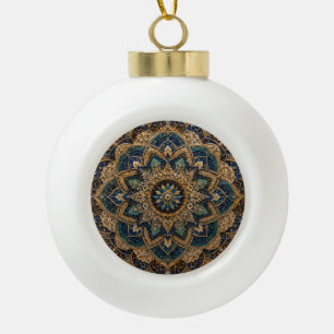 Boule En Céramique Tapis rond géométrique marocain boho Et vintage
