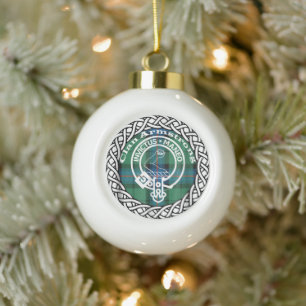Boule En Céramique Tartan et blason du clan écossais Armstrong