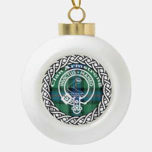 Boule En Céramique Tartan et blason du clan écossais Armstrong