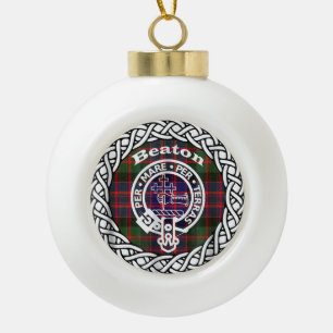 Boule En Céramique Tartan et blason du clan écossais Beaton