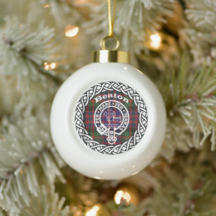 Boule En Céramique Tartan et blason du clan écossais Beaton