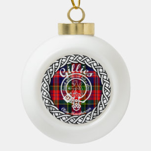 Boule En Céramique Tartan et blason du clan écossais Gillies