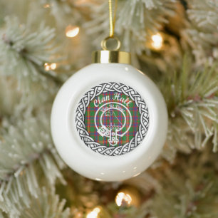 Boule En Céramique Tartan et blason du Hall du clan écossais