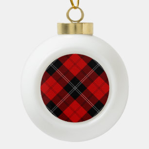 Boule En Céramique tartan rouge noir Ramsay