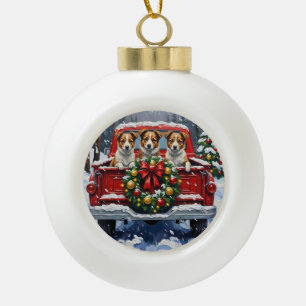 Boule En Céramique Tervueren australien camion rouge Noël vacances