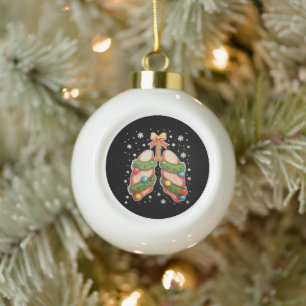 Boule En Céramique Thérapeute de l'arbre de Noël du poumon de thérapi