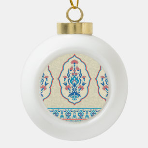 Boule En Céramique Tissu floral ethnique : Élégance transparente