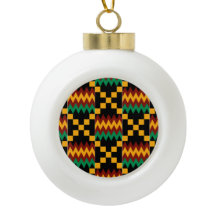 Tissu Kente noir, vert, rouge et jaune