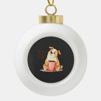Boule En Céramique Toi & moi Café - Joli Corgi & Boisson Conviviale