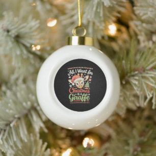 Boule En Céramique Tout ce que je veux pour Noël est un chapeau de Pè