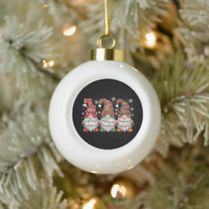 Boule En Céramique Trois Buffles Gnomes Plaid Red Christmas