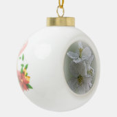 Boule En Céramique trois fleurs blanches (Gauche)