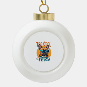 Boule En Céramique Trop Cool pour Fetch Bouledogue Français Lunettes