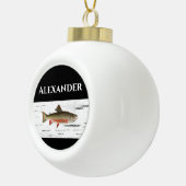 Boule En Céramique Truite arc-en-ciel Arrière - plan rustique d'écorc (Droite)