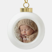 Boule En Céramique Two Photos Minimalist Baby First Christmas (Devant)
