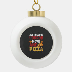 Boule En Céramique Typographie de film d'horreur et de pizza Hallowee