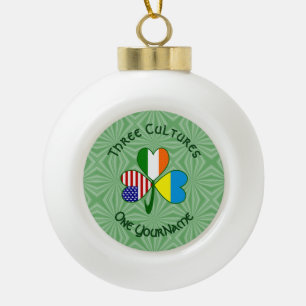 Boule En Céramique Ukraine Irlande États-Unis Trèfle Drapeau Personna
