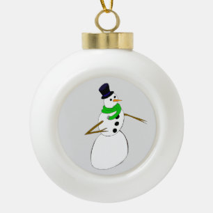 Boule En Céramique un bonhomme de neige
