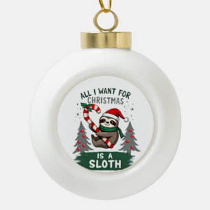 Boule En Céramique Un paresseux pour Noël. Mignon, Paresseux de Noël 