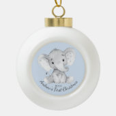 Boule En Céramique Un petit bébé éléphant mignon Noël (Devant)