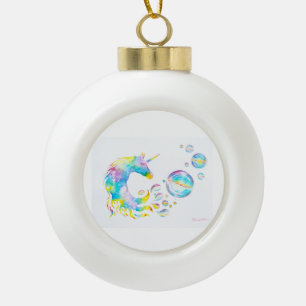 Boule En Céramique Unicorne colorée et sphères, aquarelle